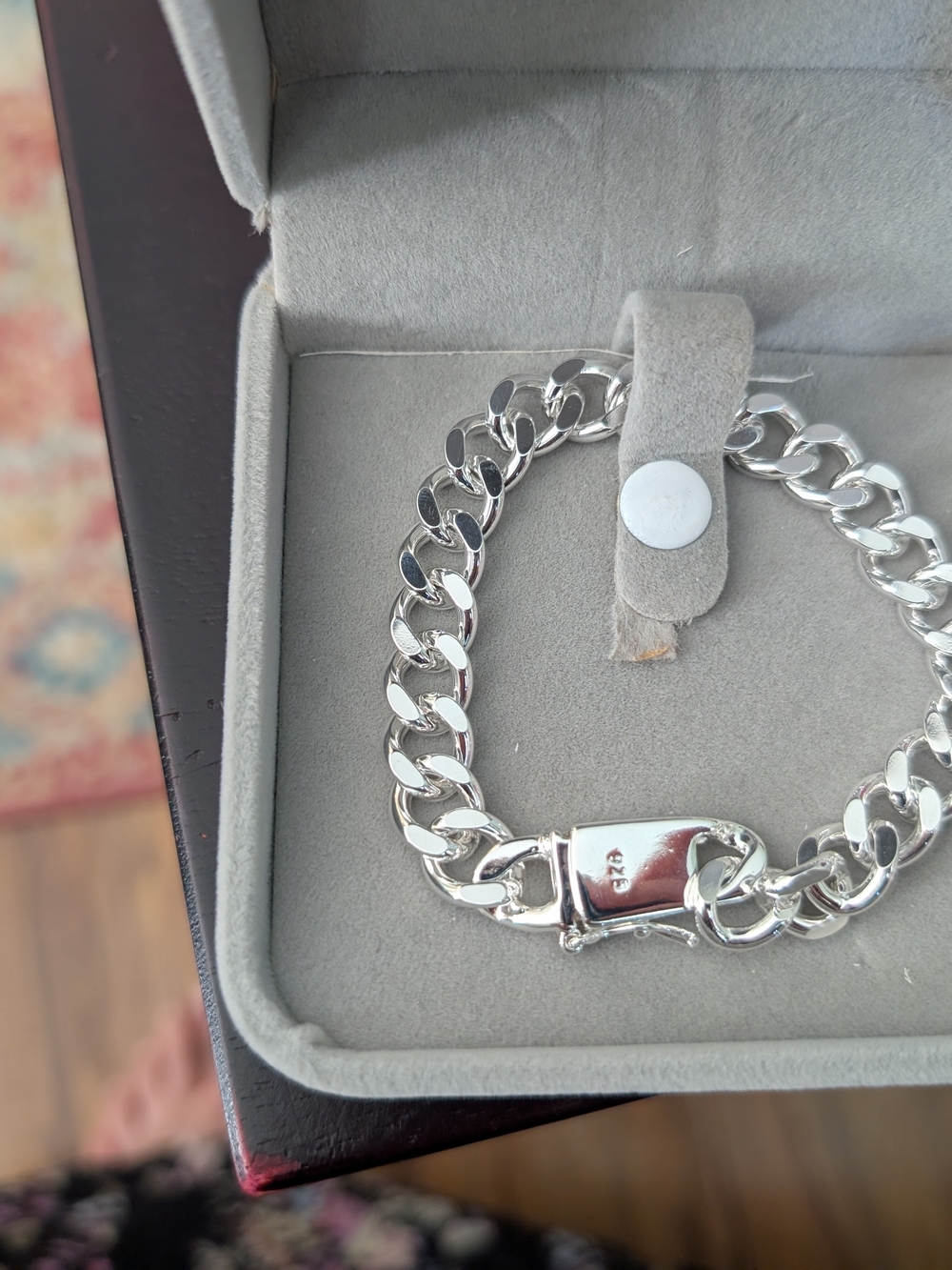 Men's Silver Curb Chain S925  Bracelet -